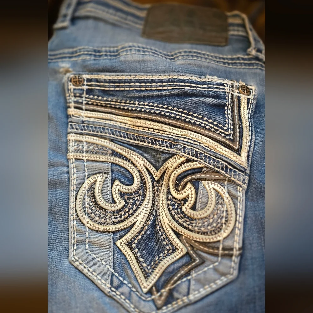 Affliction Gage Blue Denim Men's Boot Cut Jeans 34x32